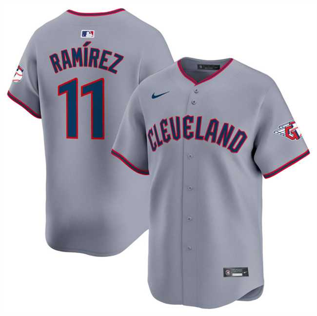 Men%27s Cleveland Guardians #11 Jose Ramirez Gray 2025 Alternate Limited Stitched Jersey Dzhi